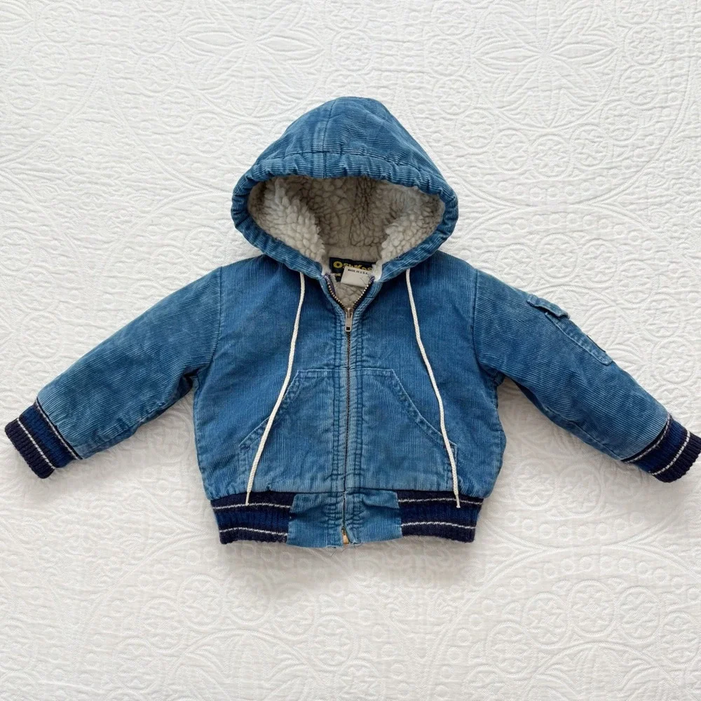 Vintage Union Made Osh Kosh B'Gosh Sherpa Corduroy Jacket Sz 3T